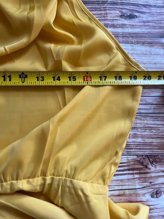 Pretty Garden Satin Halter Neck Maxi Dress in Mustard Yellow L - Picture 10 of 14